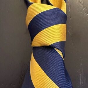 Ralph Lauren Navy and Gold Striped Tie